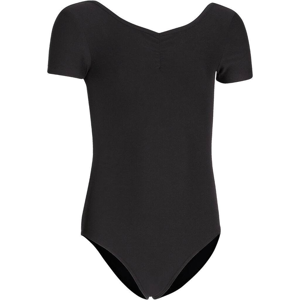 Justaucorps de danse classique manches courtes noir fille