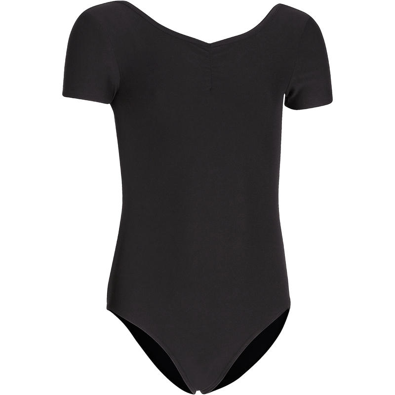 Girls' Short-Sleeved Ballet Leotard - Black Girls' Short-Sleeved Ballet Leotard - Black