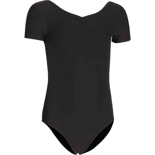 
      Girls' Short-Sleeved Ballet Leotard - Black
  