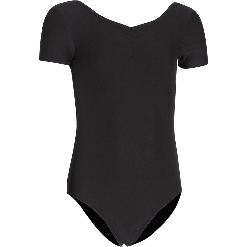 Maillot de danza clásica manga corta negro niña