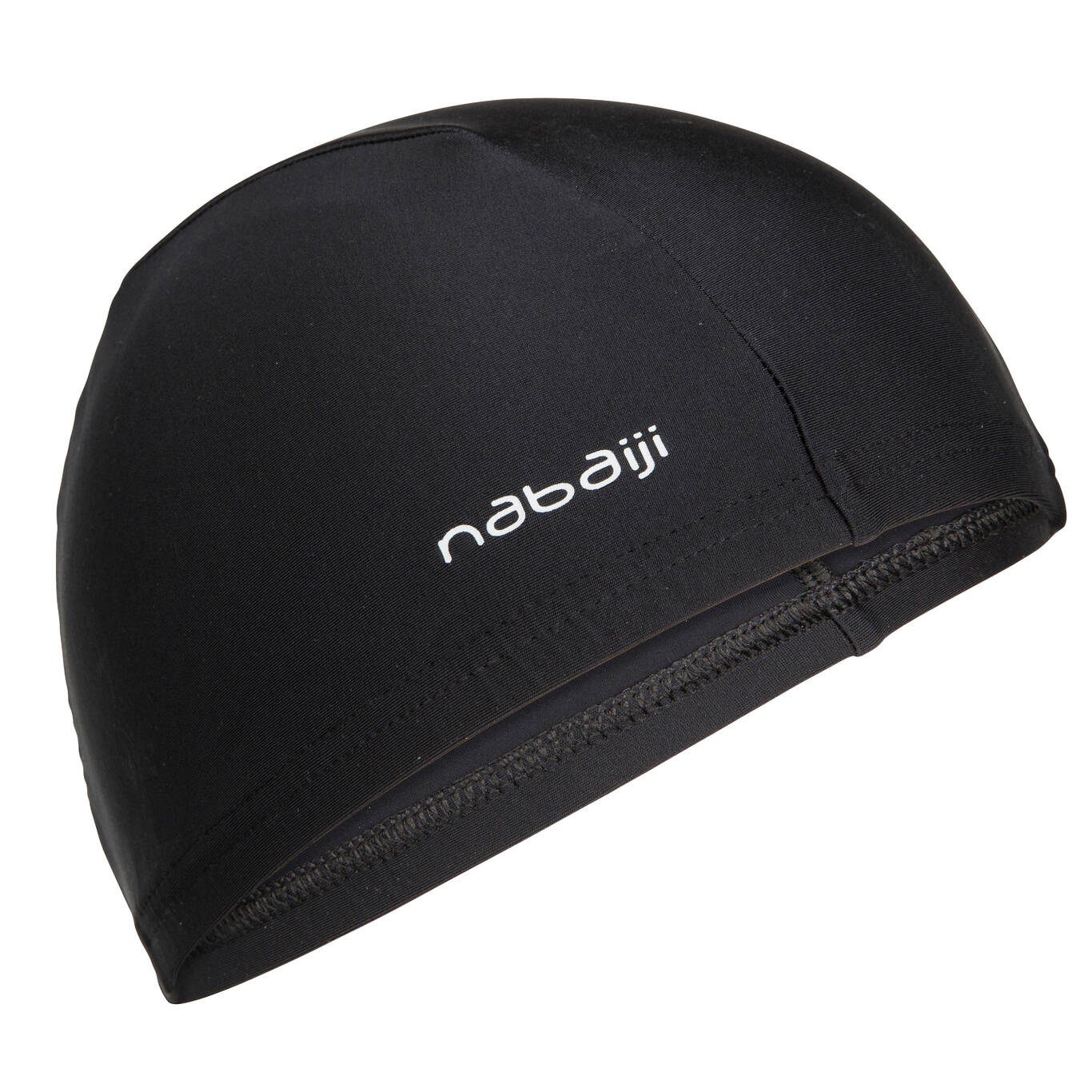 Mesh swim cap - plain fabric - black