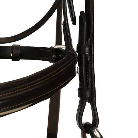 Уздечка и поводья для лошади и пони кожаные трензельного типа EDIMBURGH 500
