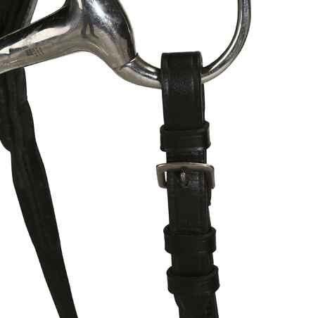 Horse Riding Leather Bridle With French Noseband & Reins for Horse & Pony 100