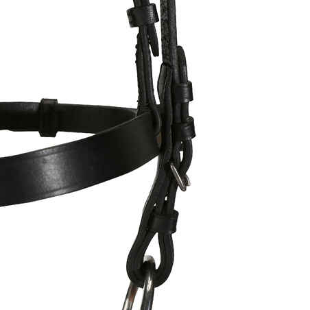 Horse Riding Leather Bridle With French Noseband & Reins for Horse & Pony 100