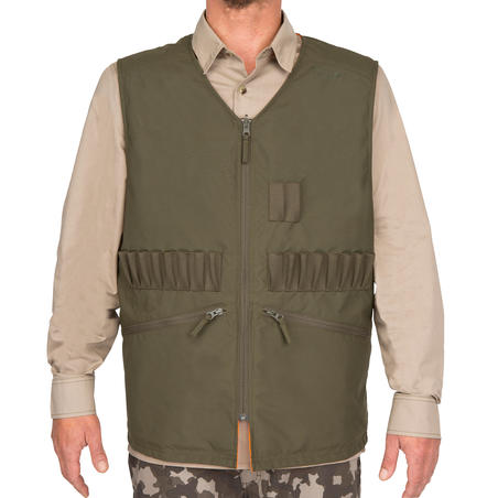 GILET CHASSE  REVERSIBLE  HOMME - STEPPE 300 FLUO/VERT