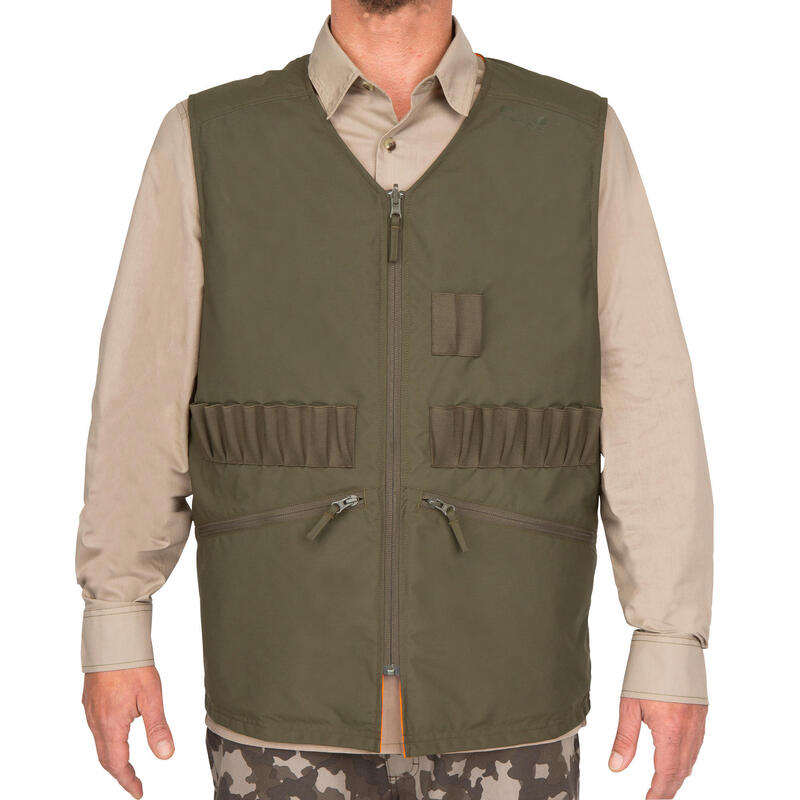 Gilet caccia uomo STEPPE 300 double-face verde fluo