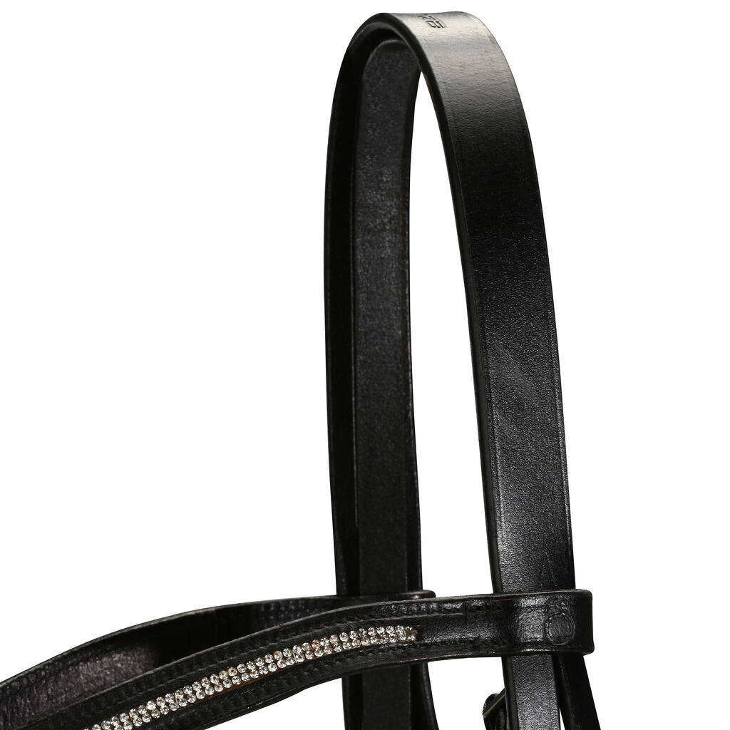 Strass Horse Riding Bridle + Reins For Horse - Black