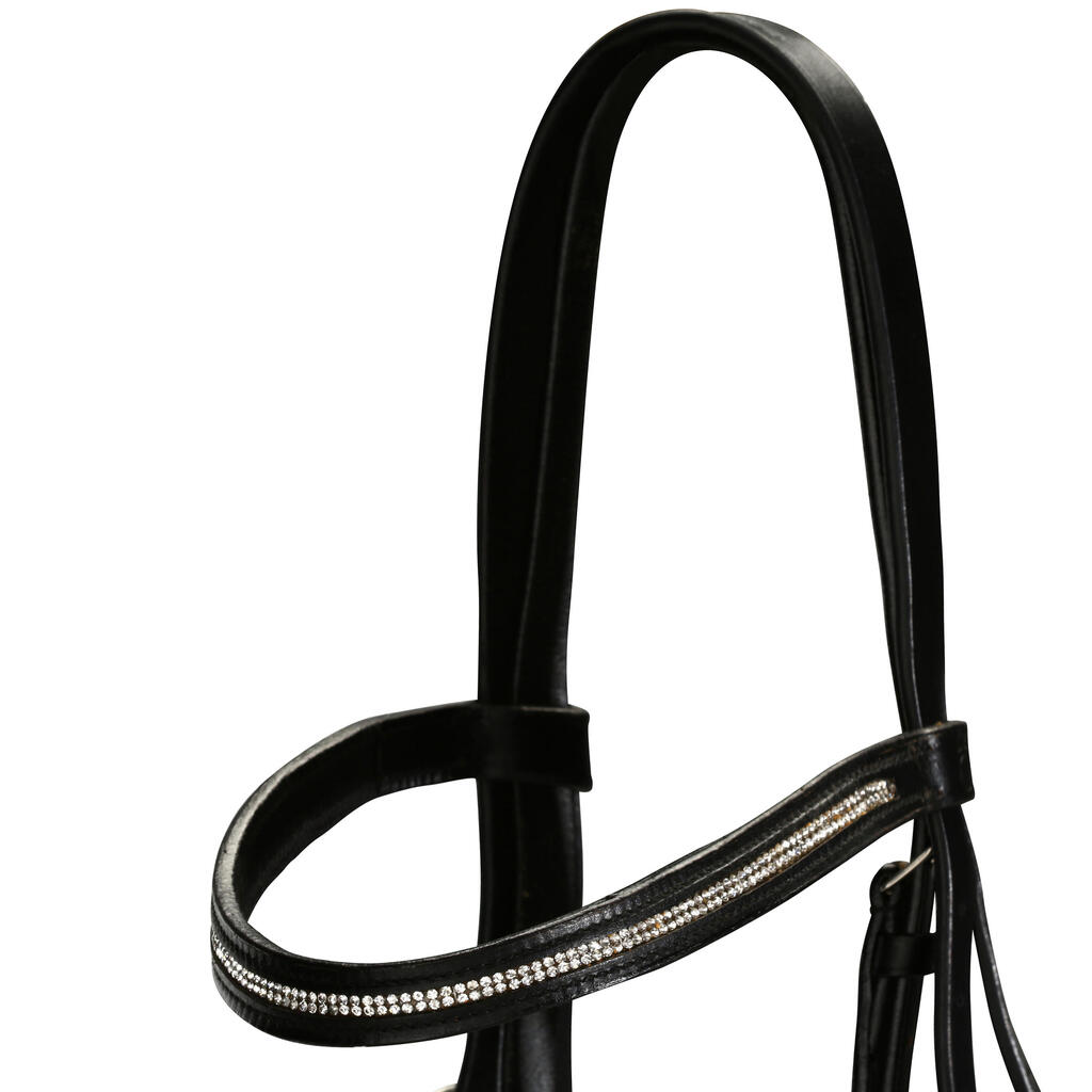 Strass Horse Riding Bridle + Reins For Horse - Black