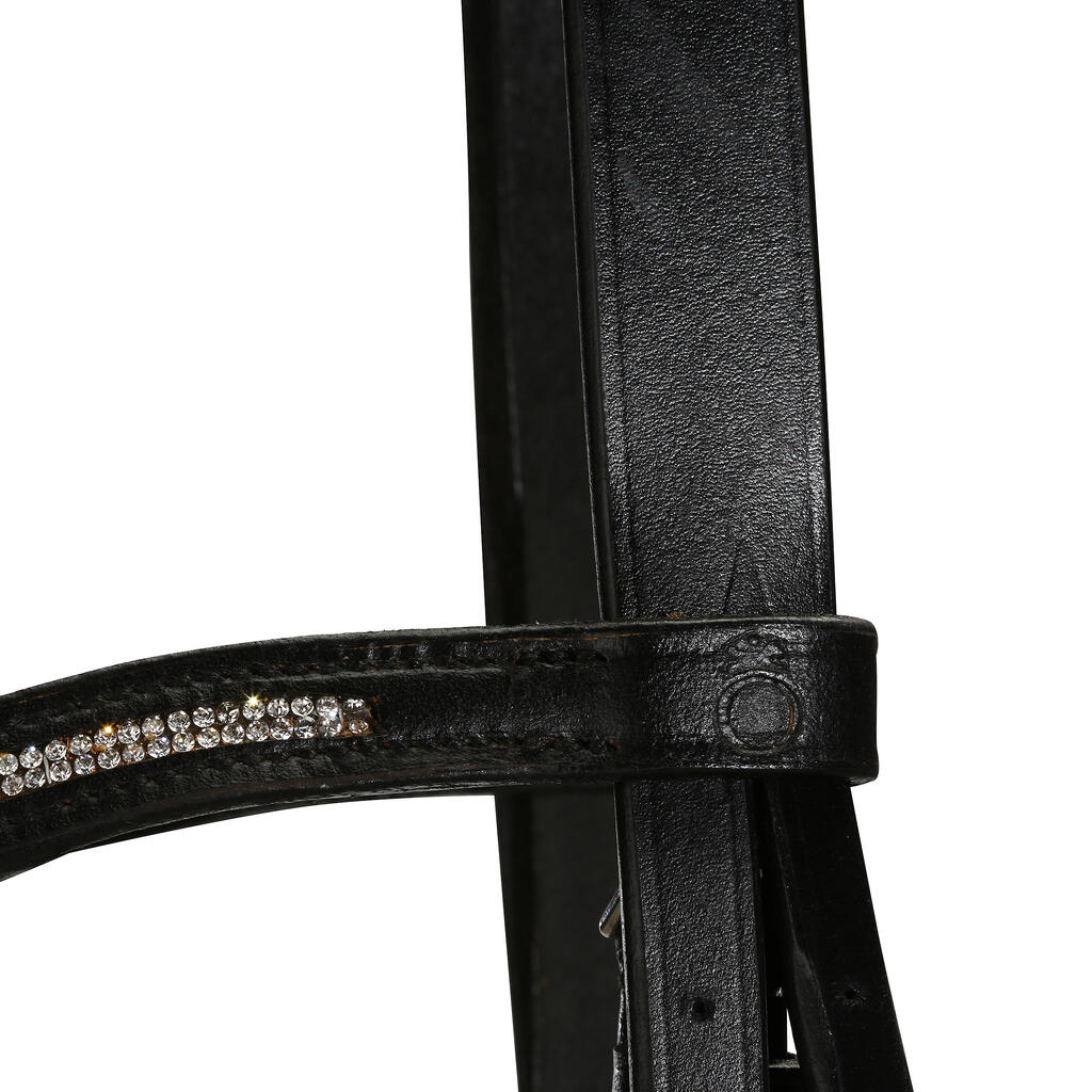 Strass Horse Riding Bridle + Reins For Horse - Black