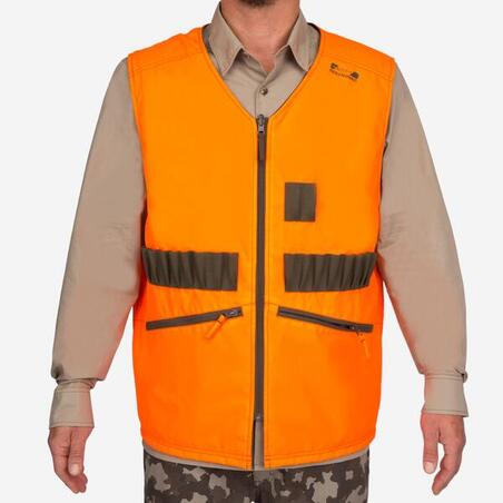 GILET CHASSE  REVERSIBLE  HOMME - STEPPE 300 FLUO/VERT