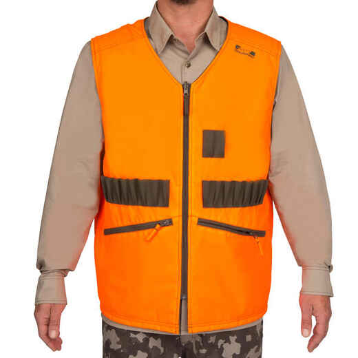 
      Zelen in fluorescentno oranžen obojestranski lovski brezrokavnik STEPPE 300
  