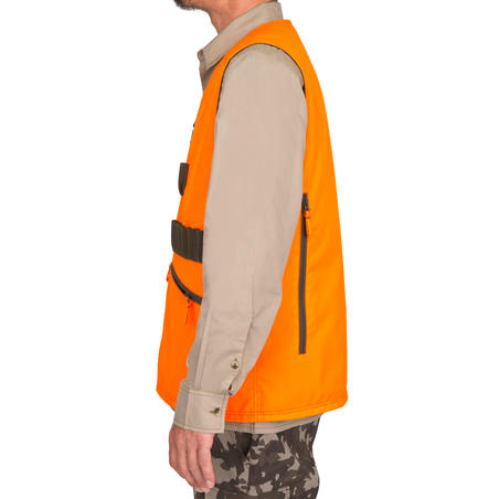 GILET CHASSE  REVERSIBLE  HOMME - STEPPE 300 FLUO/VERT