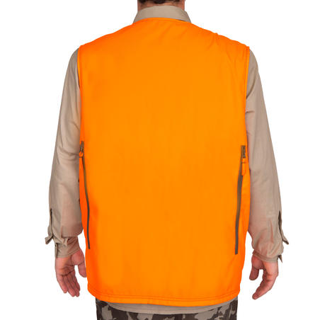 GILET CHASSE  REVERSIBLE  HOMME - STEPPE 300 FLUO/VERT