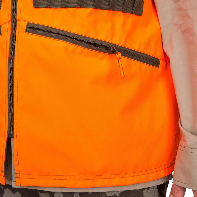 GILET CHASSE REVERSIBLE HOMME - STEPPE 300 FLUO/VERT