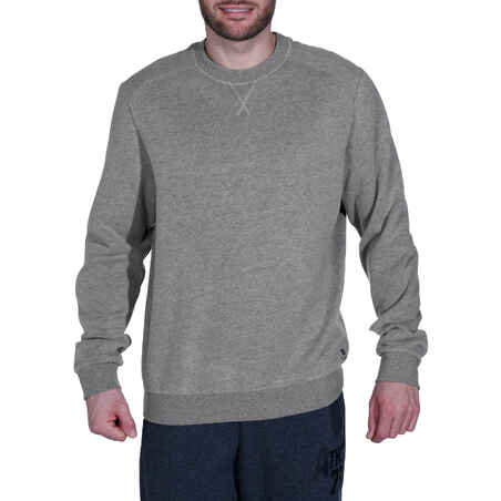 Unisex Straight-Cut Crew Neck Sweatshirt - Shale Grey