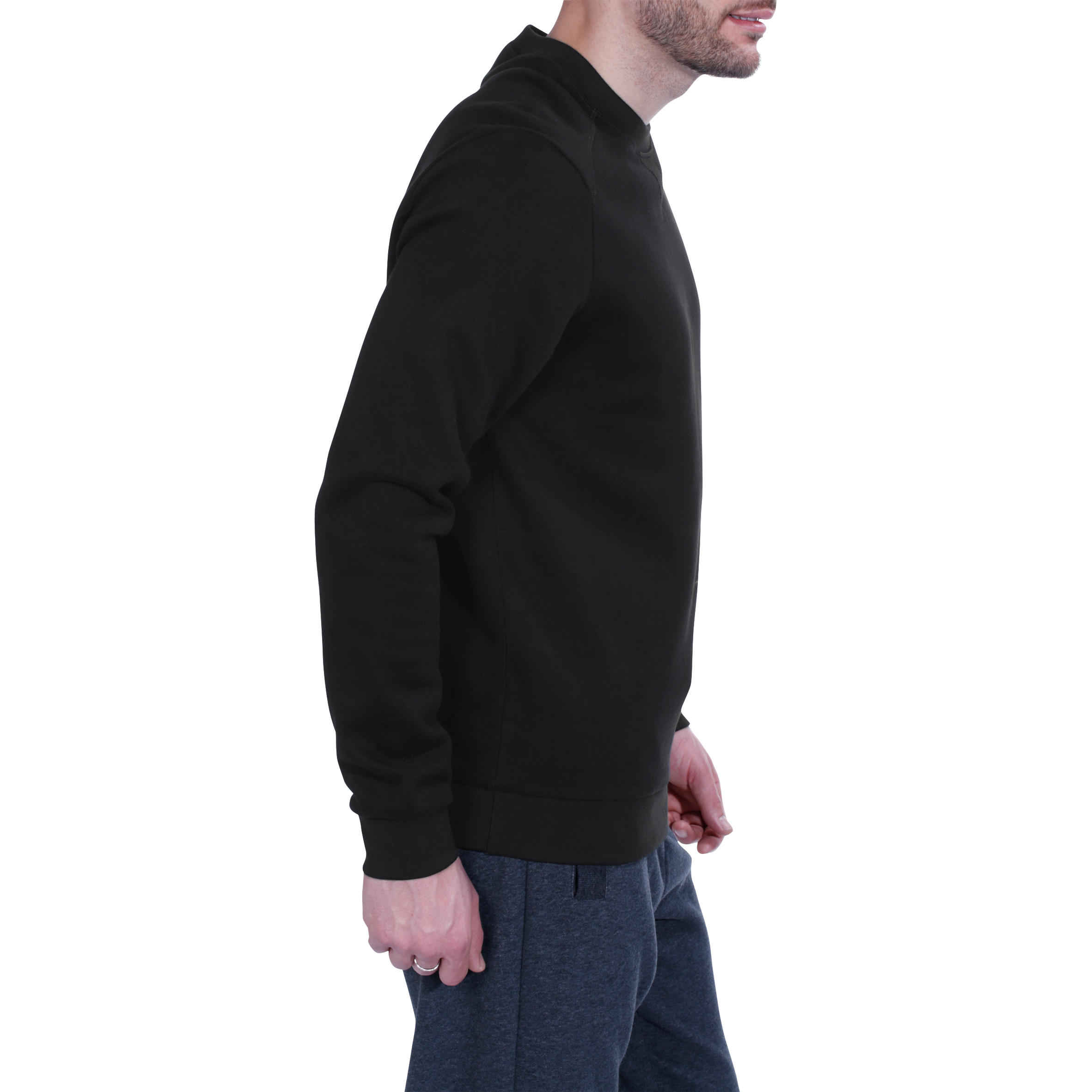 Unisex Straight-Cut Crew Neck Sweatshirt - Black 5/7