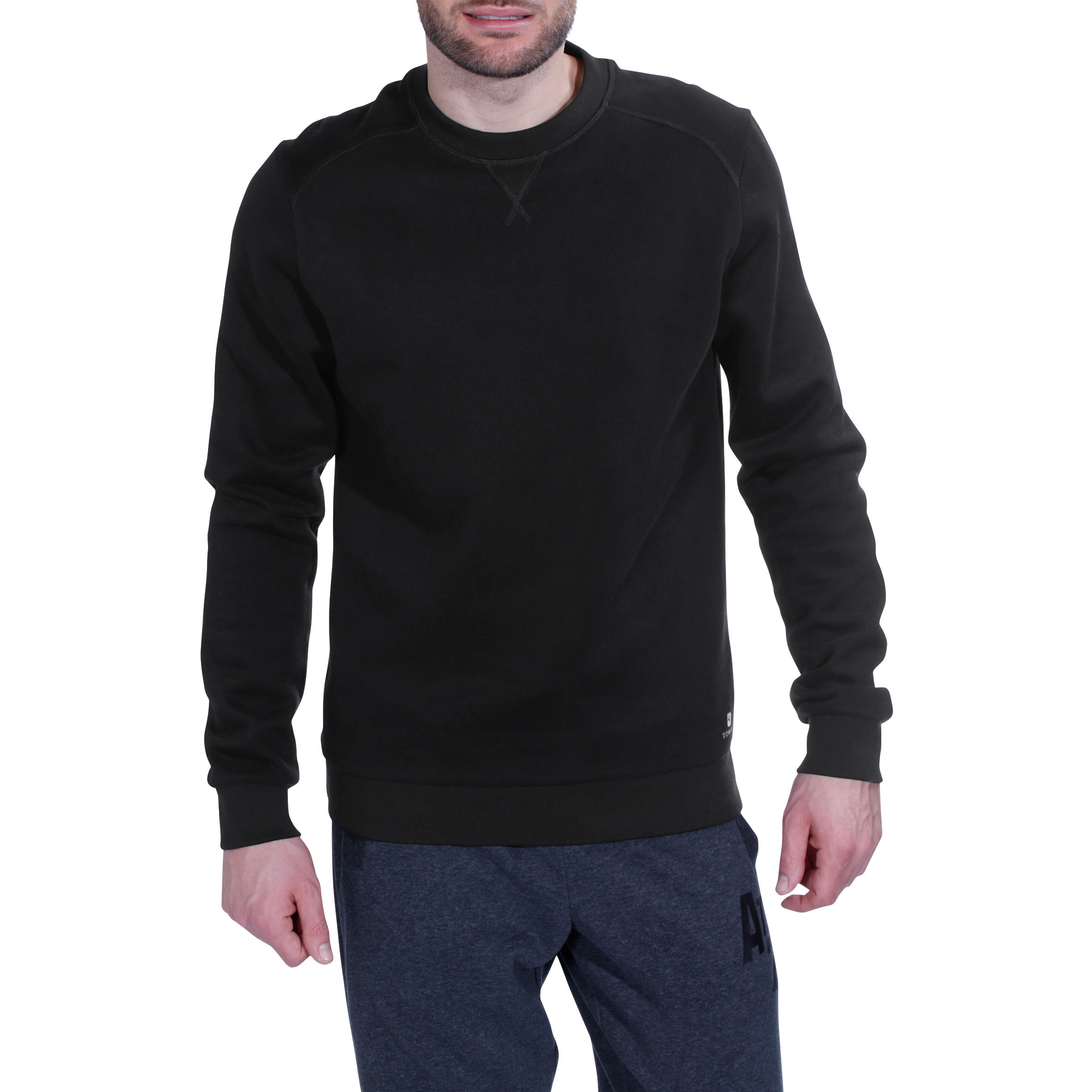 Unisex Straight-Cut Crew Neck Sweatshirt - Black 2/7
