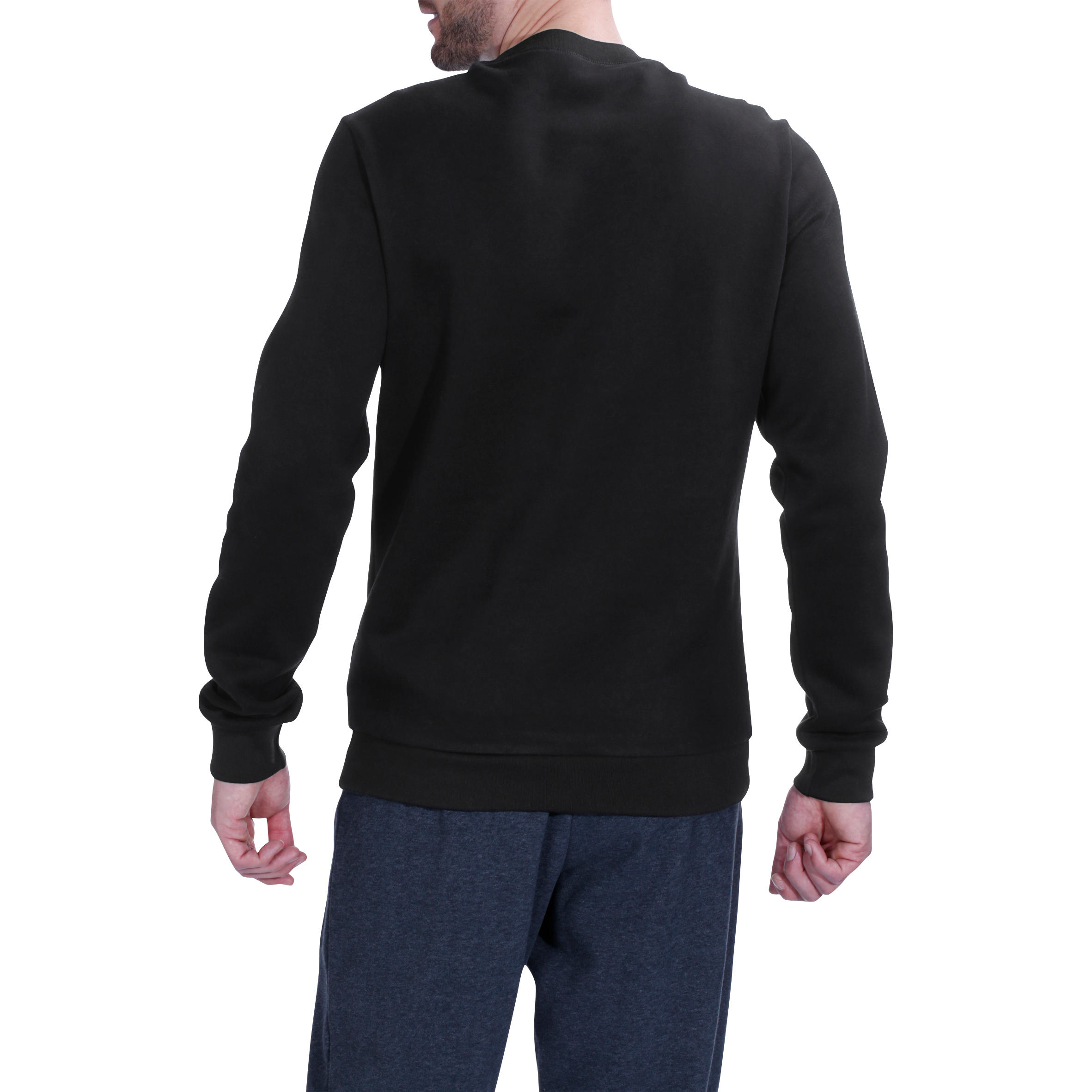 Unisex Straight-Cut Crew Neck Sweatshirt - Black 3/7