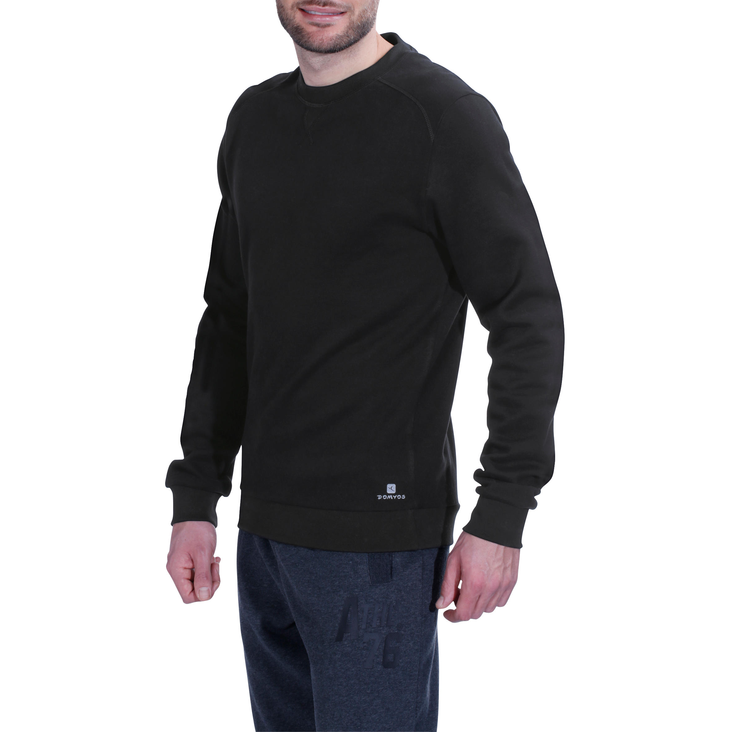 Unisex Straight-Cut Crew Neck Sweatshirt - Black 4/7