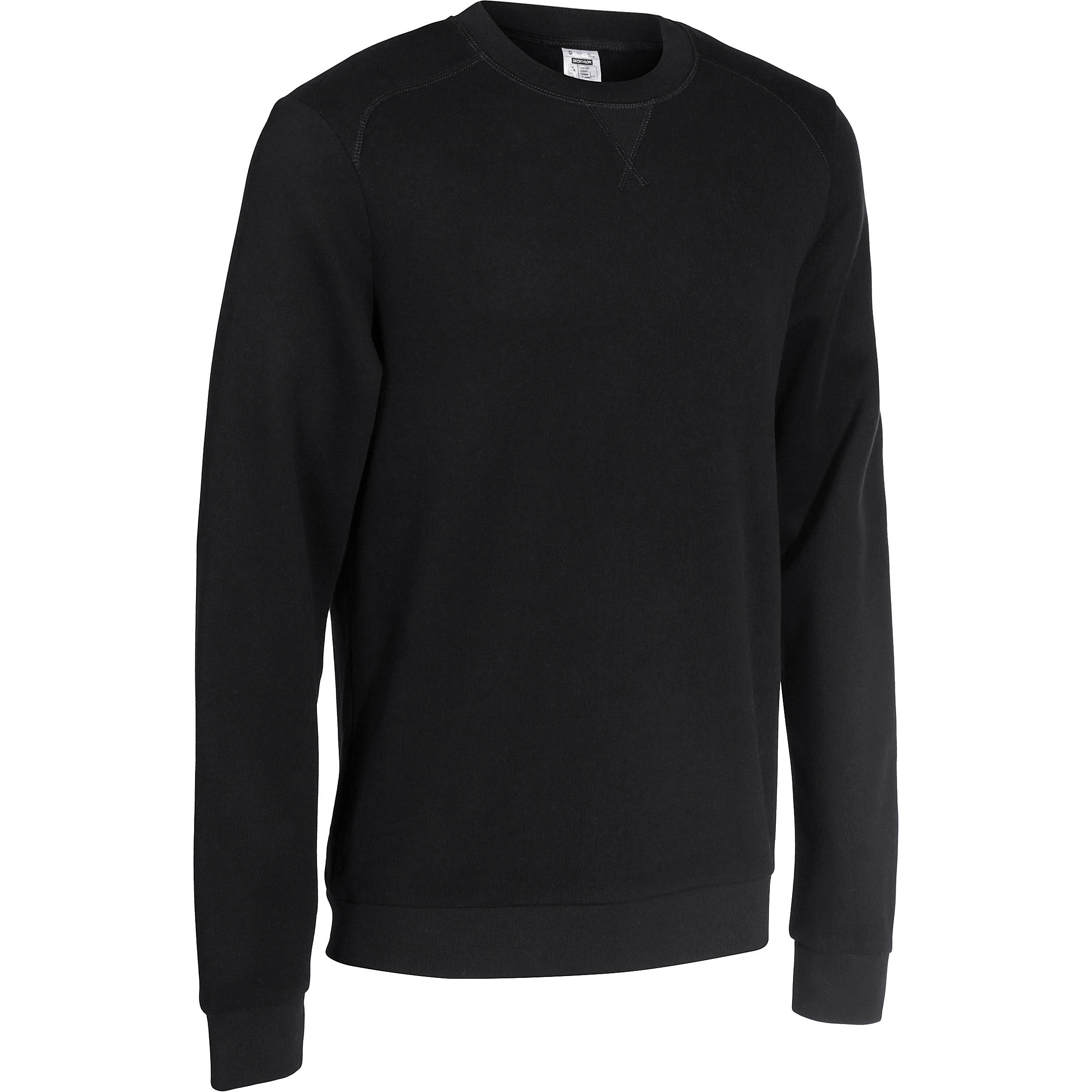 Unisex Straight-Cut Crew Neck Sweatshirt - Black 1/7