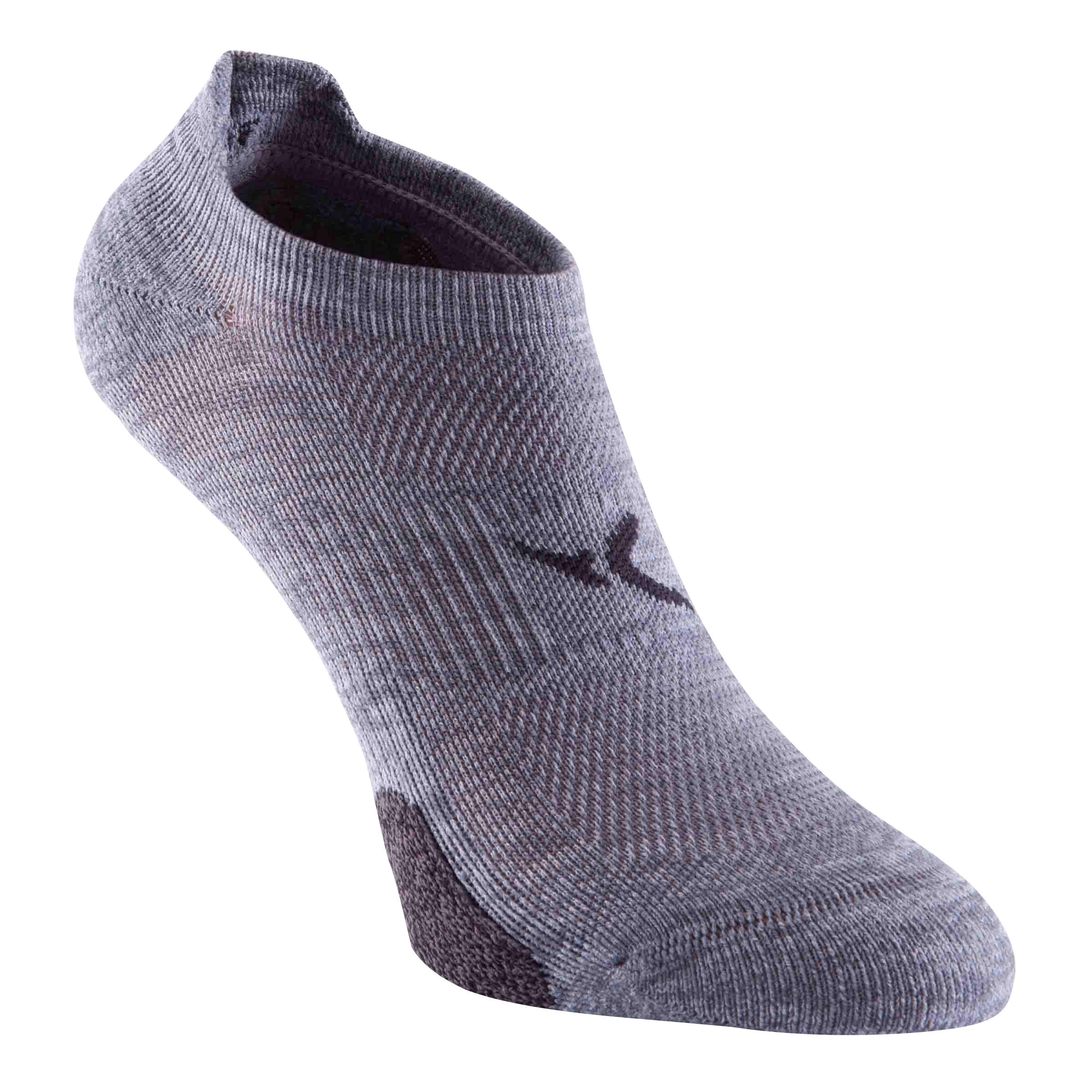 Invisible fitness cardio training socks x2 grey