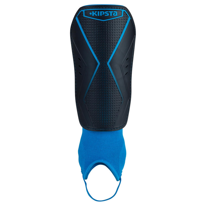 F350 Shin Guard Blue Builtin Ankle Guard Decathlon
