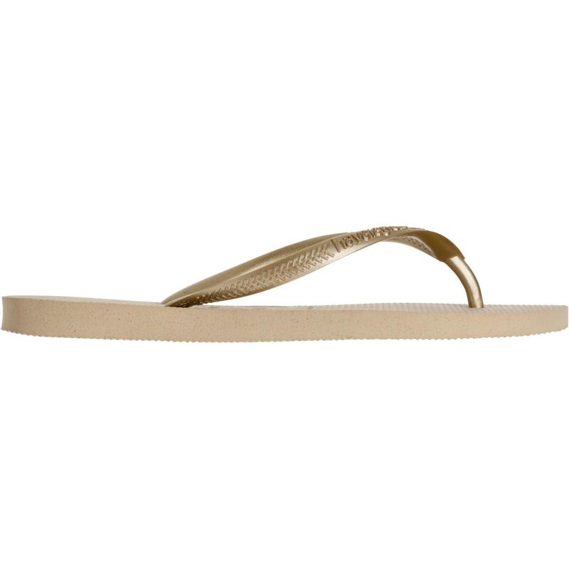 Zehensandalen Damen - Havaianas Slim beige