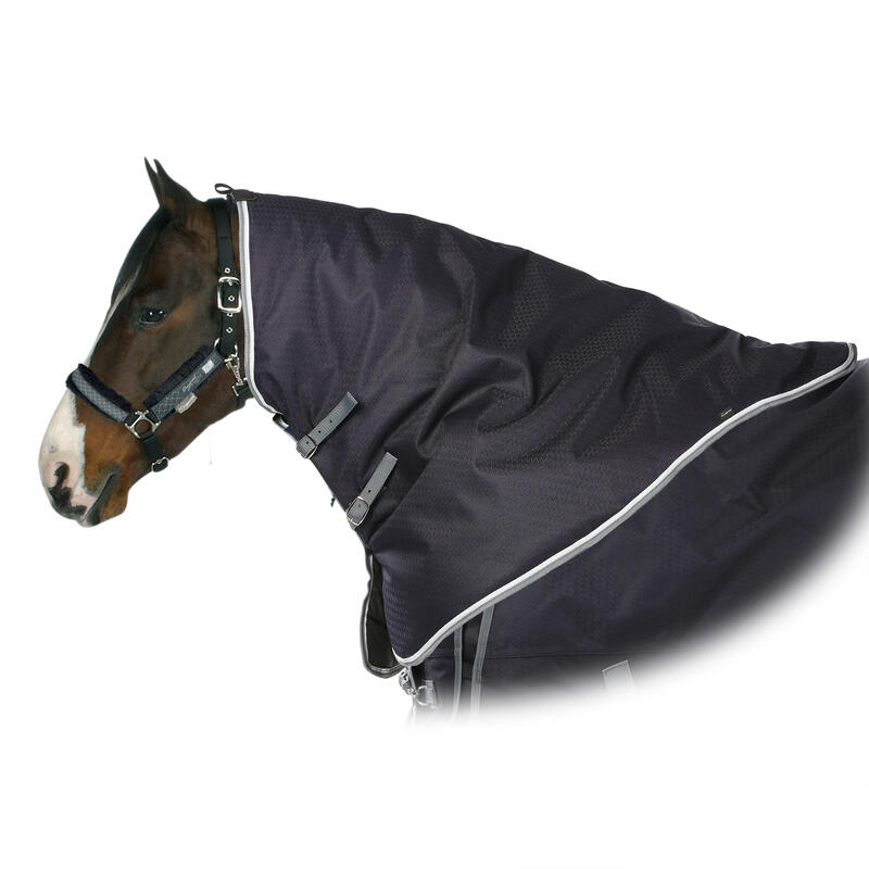 Neck cover équitation ALLWEATHER 300 bleu marine et gris - taille cheval