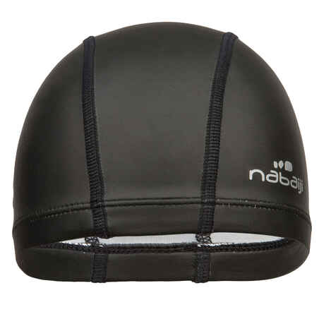 Coated mesh swim cap - Plain fabric - Size L - Black