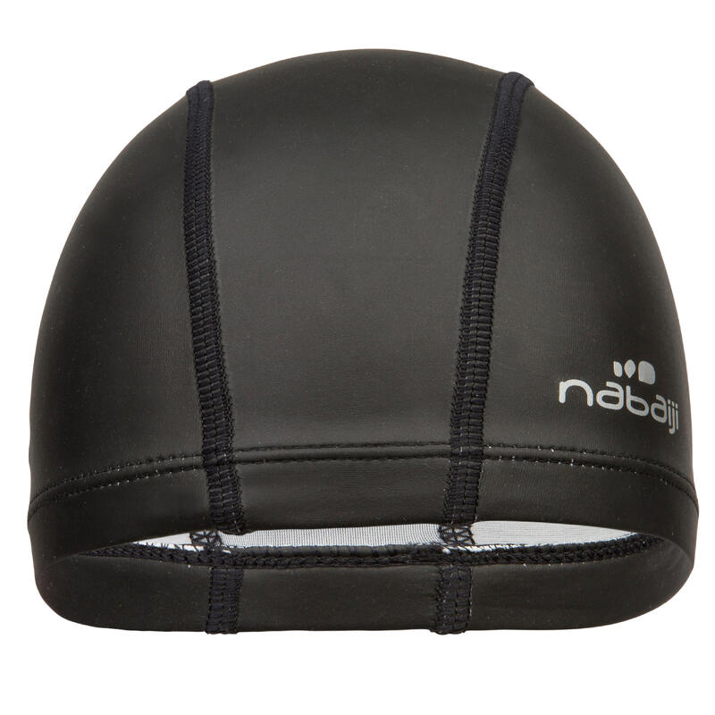 Gorro natación tela negro revestido silicona