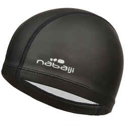 Coated mesh swim cap - Plain fabric - Size L - Black