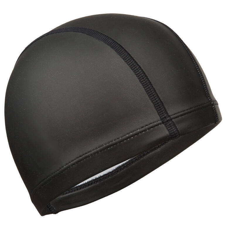 SILICONE MESH SWIM CAP - BLACK