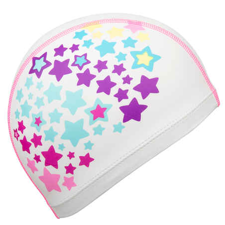 Silicone Mesh Swim Cap Size S - Star White