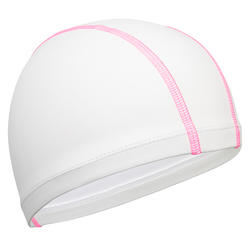BONNET DE BAIN MAILLE ENDUITE SILICONE UNI BLANC