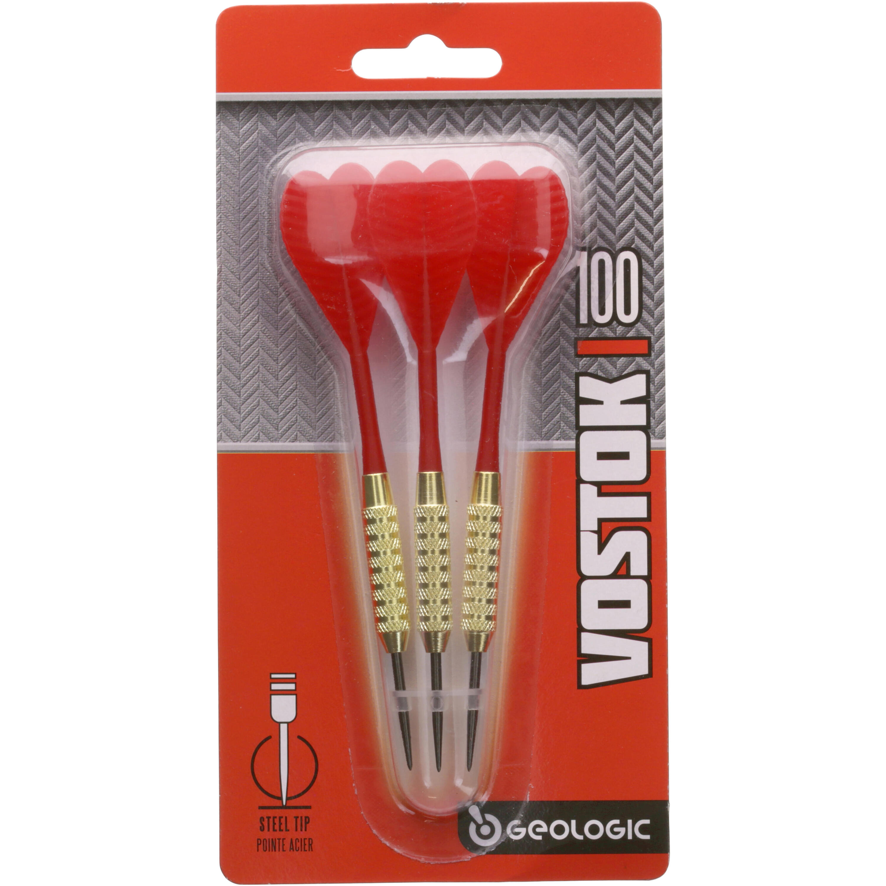 3 Vostock 100 Steel Tip Darts - Red  2/6