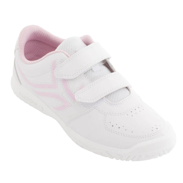 Sepatu Olahraga Tenis Anak TS100 Velcro - Putih Pink