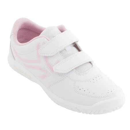 Zapatillas tenis con tira autoadherente Niños Ts100 blanco rosa