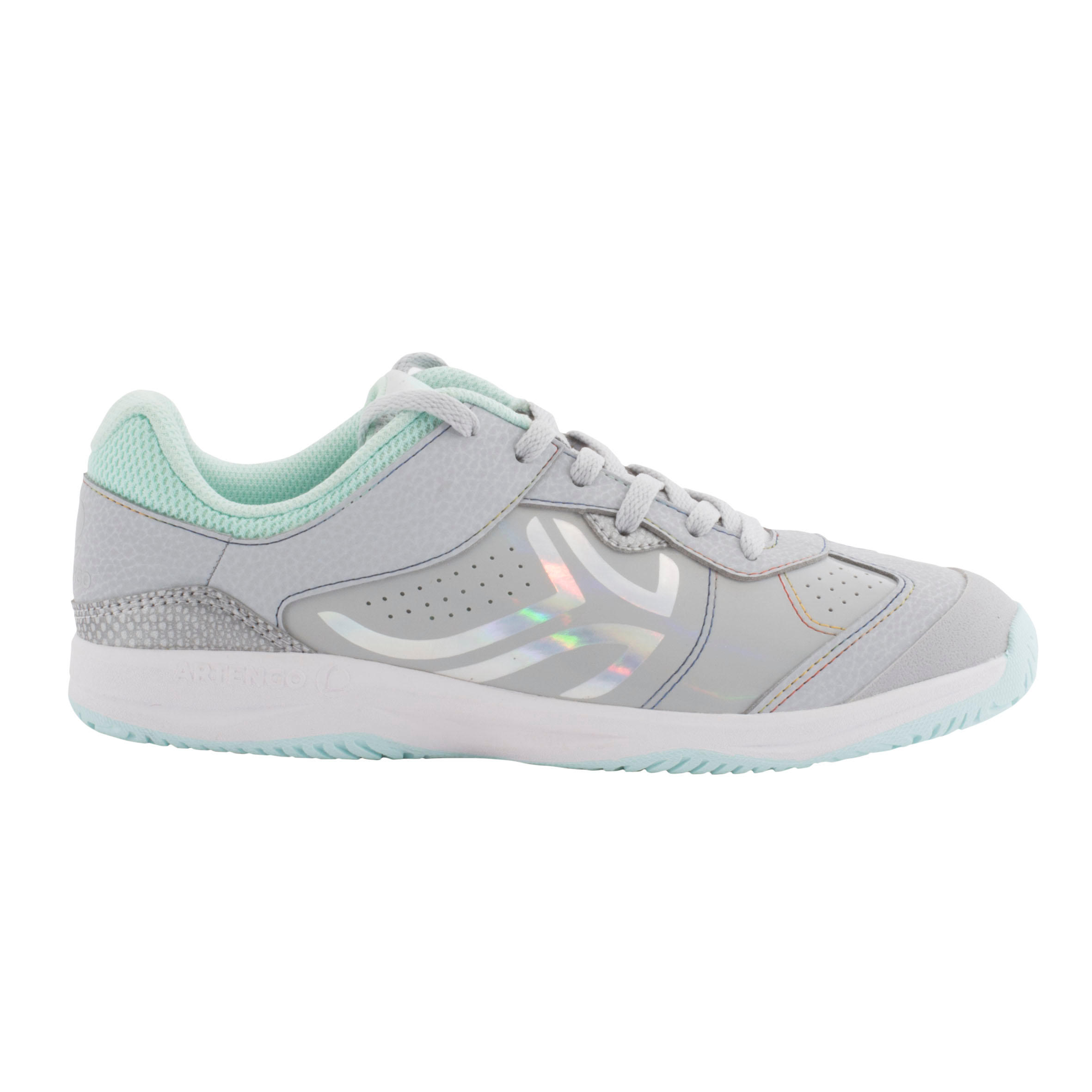 ARTENGO TS760 Kids' Tennis Shoes - Light Grey Mirror