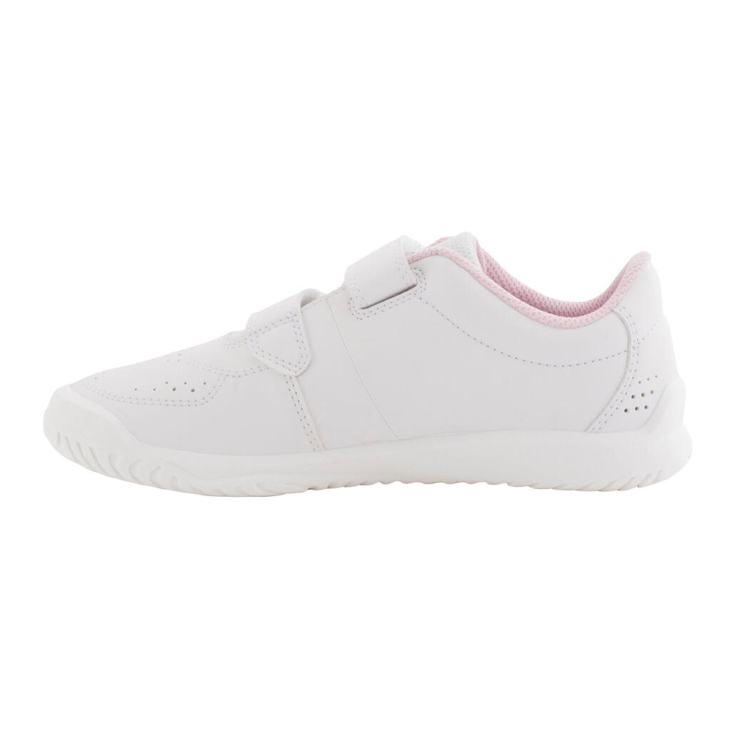 Patike za tenis TS100 na čičak dečje - belo/roze