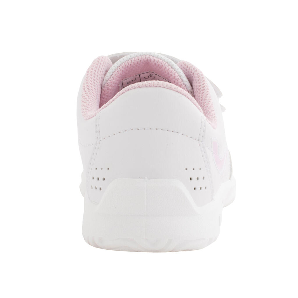 Patike za tenis TS100 na čičak dečje - belo/roze