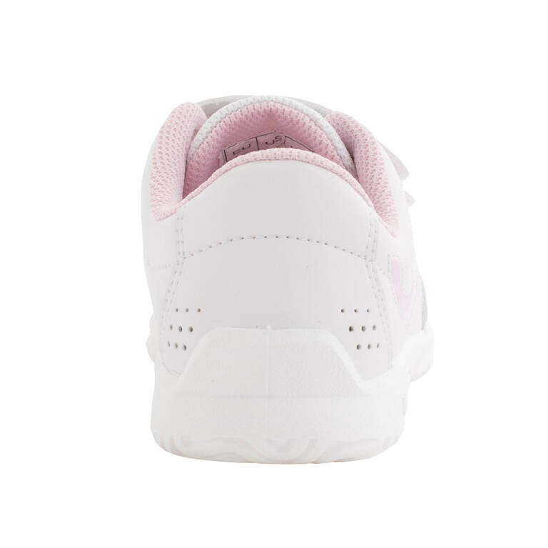 Sepatu Olahraga Tenis Anak TS100 Velcro - Putih Pink