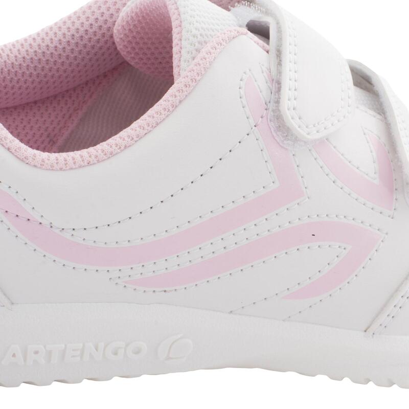 Kinder Sportschuhe Klettverschluss - TS100 weiss/rosa 