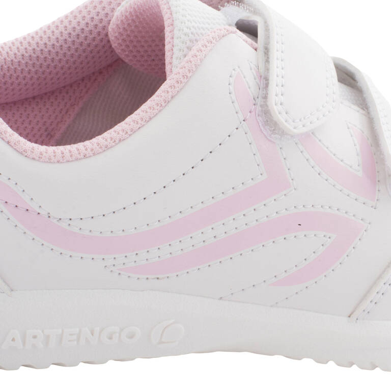 Sepatu Olahraga Tenis Anak TS100 Velcro - Putih Pink