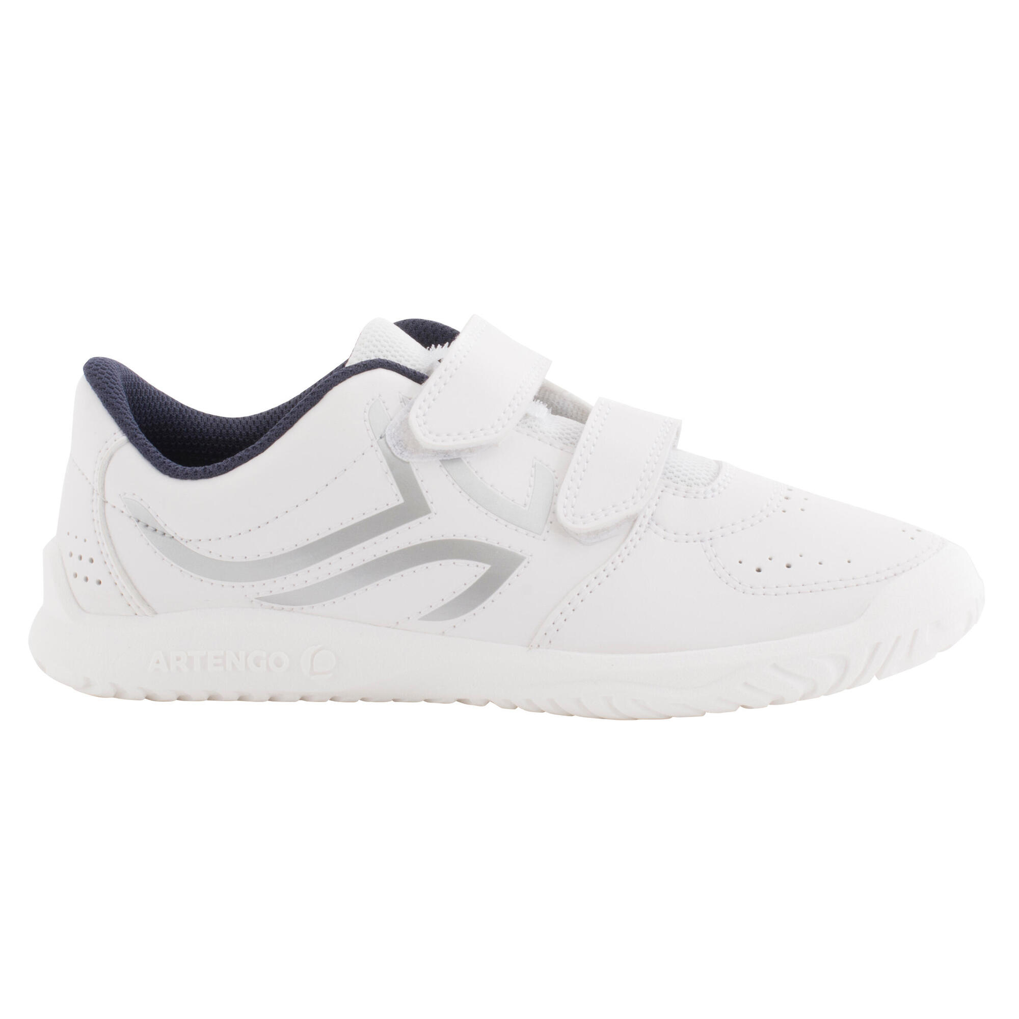CHAUSSURES ENFANT TENNIS TS100 GRIP BLANC BLEU ARTENGO | artengo