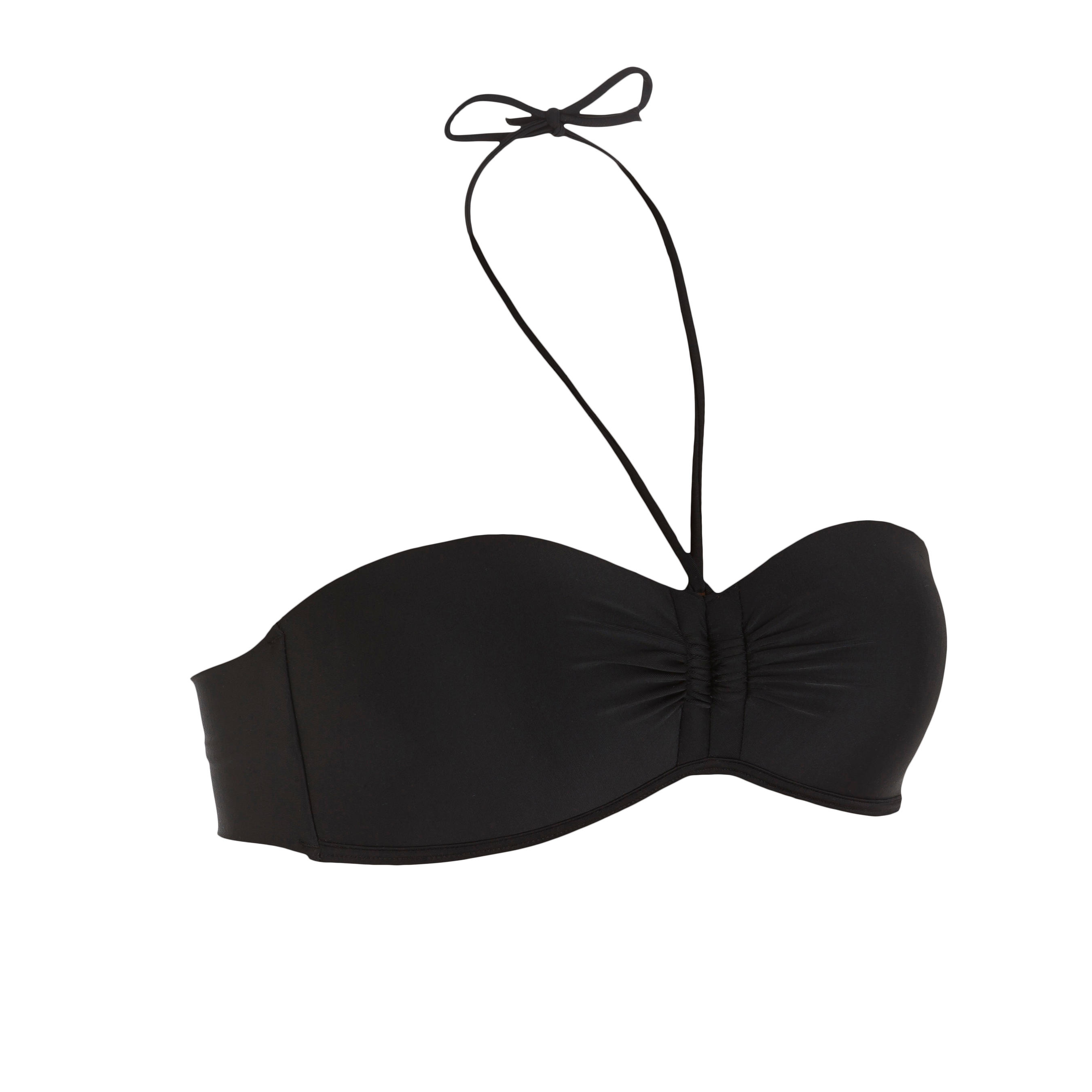 Laeti Women's Bandeau Swimsuit Top with Fixed Padded Cups - Black 2/9