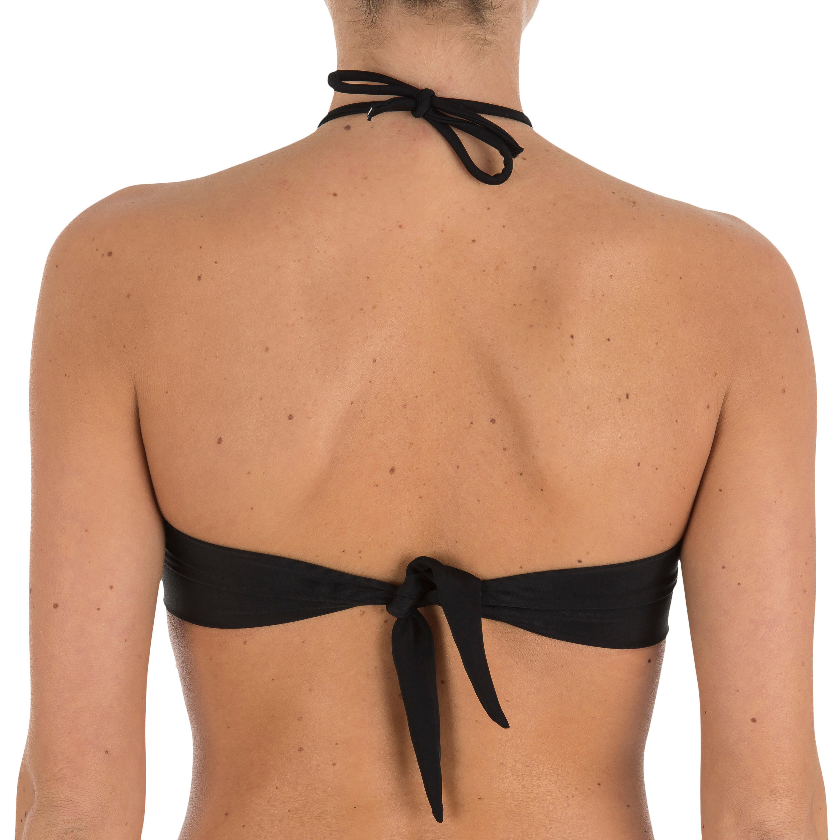 Laeti Women's Bandeau Swimsuit Top with Fixed Padded Cups - Black 4/9