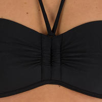 HAUT DE MAILLOT DE BAIN FEMME LAETI BANDEAU COQUES FIXES NOIR