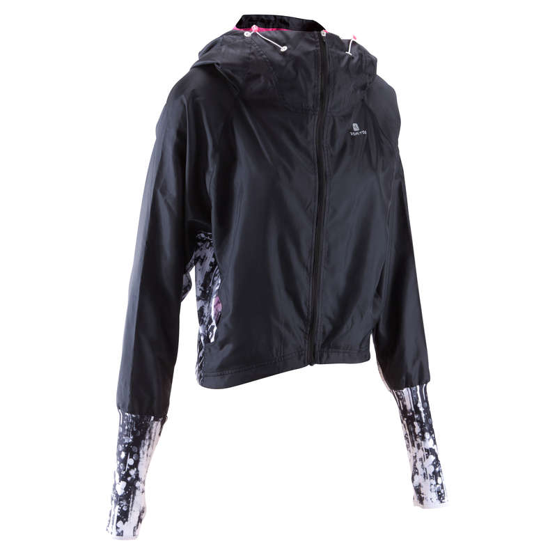 DOMYOS Energy+ Women's Hooded Fitness Jacket Black