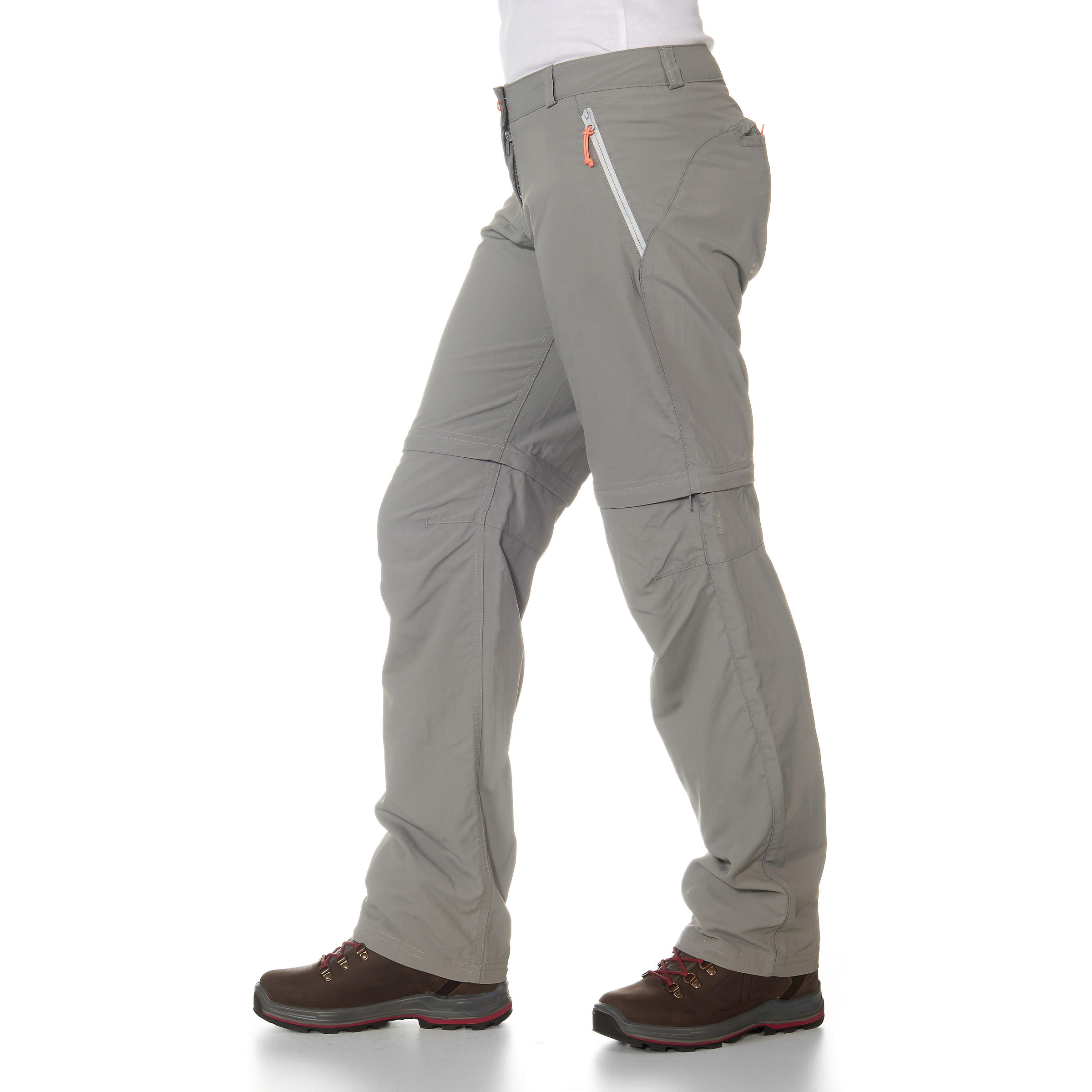 Women's Forclaz 100 modular grey trekking trousers 2/15