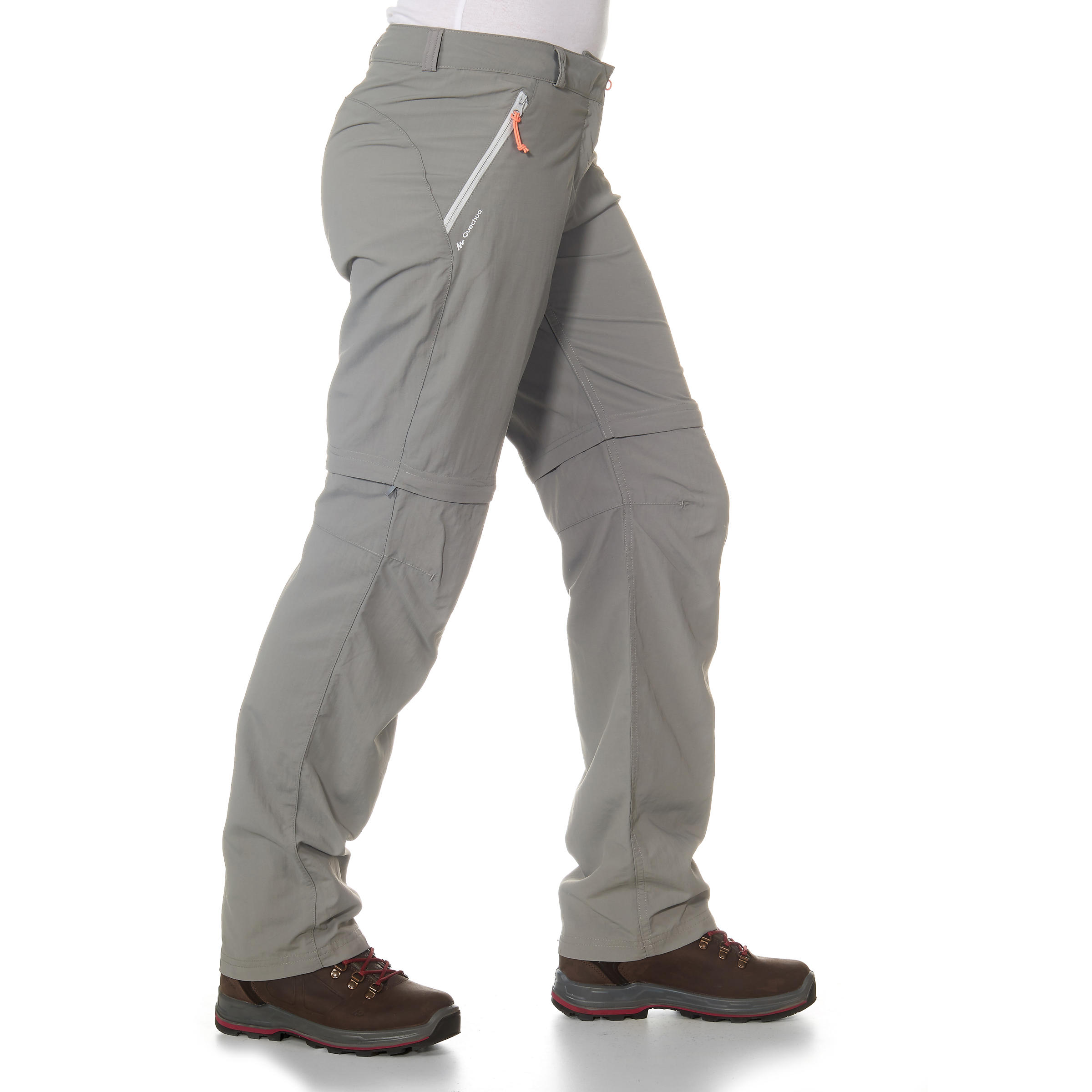 Women's Forclaz 100 modular grey trekking trousers 4/15